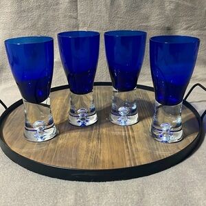 4 Block Stockholm cobalt blue wine glasses